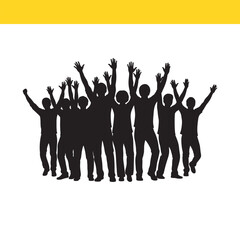 Fototapeta premium Celebrating Together A Silhouette of Joyful People