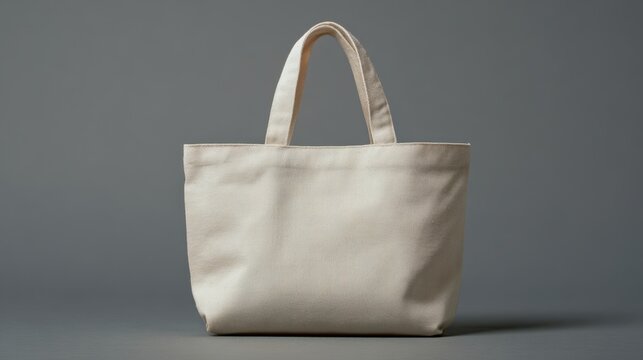 The stylish cream tote bag isolated on a minimalist background.