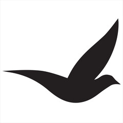 Obraz premium Minimal Silhouette Bird Logo Vector Illustration – Modern Flat Design Flying Bird Icon in Black and White – Clean, Simple, Editable Graphic for Branding, Nature, and Wildlife Concepts