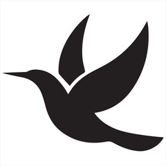 Obraz premium Minimal Silhouette Bird Logo Vector Illustration – Modern Flat Design Flying Bird Icon in Black and White – Clean, Simple, Editable Graphic for Branding, Nature, and Wildlife Concepts