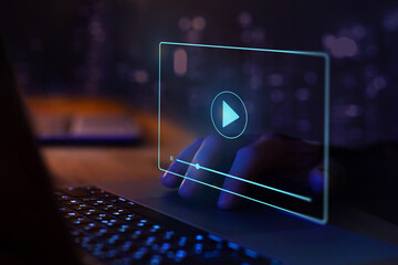 Online webinar, e-learning on internet or online video lesson. Internet webinar learning and web conference. E-learning education concept.