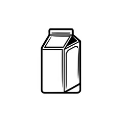 Milk Carton Packaging Design: Simple Black and White Illustration