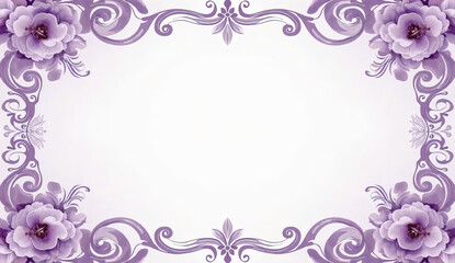 Elegant Lilac Frame for Invitation Card Design with flower
