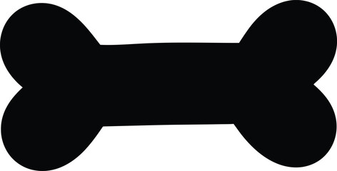 Black dog bone silhouette on white background