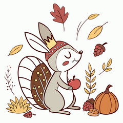 Playful Dreamy Jungle animal design, styled with with a tiny crown and Harvest Blessings shades in a Thanksgiving setting