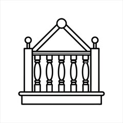  Balcony Silhouette Vector Illustration