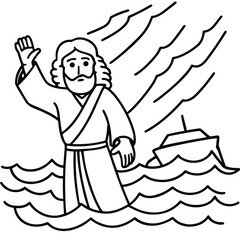 Jesus kids coloring page design