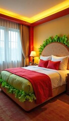 Whimsical Sandwich Hotel Room Quirky Accommodation with Lettuce Bed & Tomato Pillows