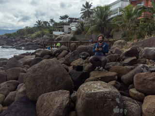 Rocks by the sea on a paradise island