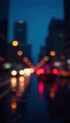 Abstract City Lights at Night Calming Blurred Background for Sophisticated Emails and Corporate Communications
