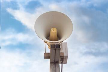 Outdoor Loudspeaker Against Cloudy Sky