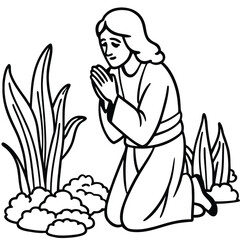 Jesus kids coloring page design