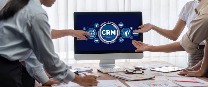 Customer relationship management system on brisk computer for CRM business and enterprise
