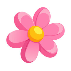Pink Flower Graphic Simple Floral Design Element for Projects