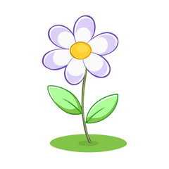 Vibrant Purple and White Flower Illustration Perfect for Spring Designs