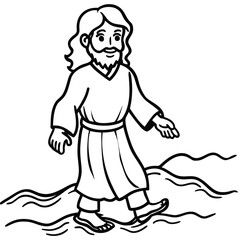 Jesus kids coloring page design