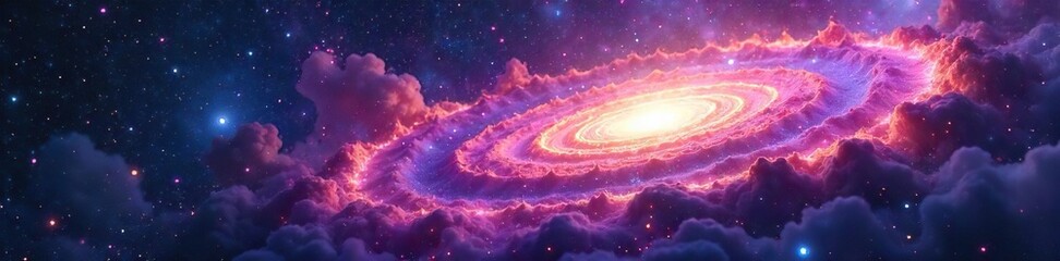 Swirling Nebula Galaxy Vibrant Cosmic Abstract for Sci-Fi, Fantasy, and Spiritual Designs