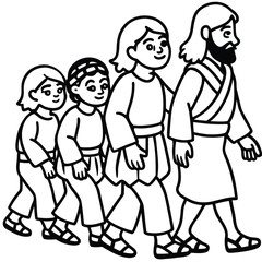 Jesus kids coloring page design