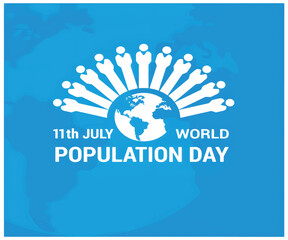World Population Day vibrant figures design symbolizing global population togetherness