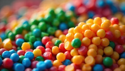 Colorful Recycled Plastic Pellets Ready for Processing A Close-Up View of Sustainable Material Reuse in the Circular Economy