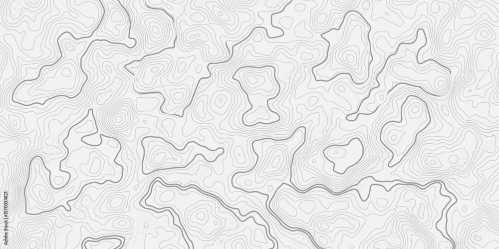 Poster modern white and grey wavey dark contour line topography minimalist contour map design featuring and