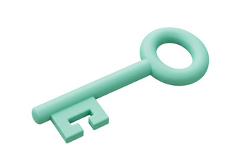 Isolated Mint Green Key Simple Design