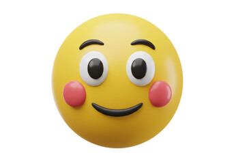 Fototapeta premium Isolated Smiling Emoji with Blushed Cheeks