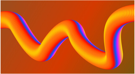 3D Blend Fluid Design Background Orange Colorful Gradient Abstract Vector Illustration