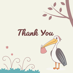 Stork with gift giving thanks vector free design download.