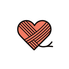 A heart with yarn in it.