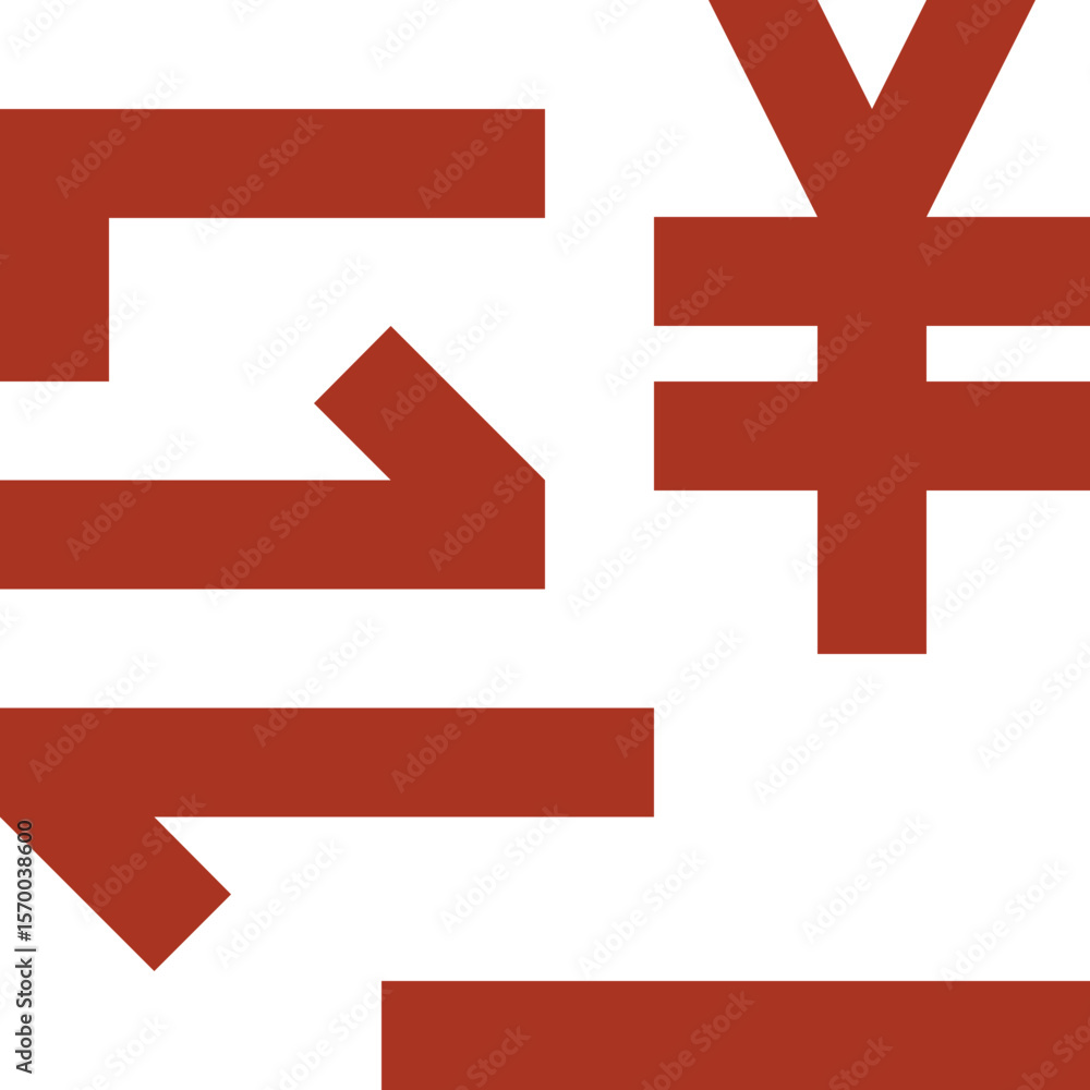 Aufkleber illustration of abstract geometric shapes and lines in red color on a white background design style
