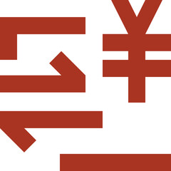 Illustration of abstract geometric shapes and lines in red color on a white background design style