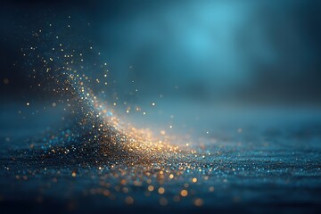 Magic dust swirls energetically, creating a captivating display in a dimly lit environment