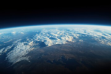 Spectacular view of planet Earth from outer space showcasing atmosphere