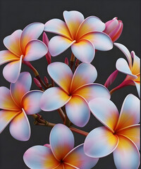 Vibrant Close-up of Blooming Plumeria Flowers