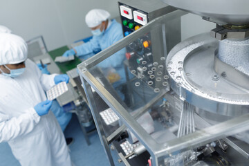Pharmaceutical Tablet Production Line and Packaging Process in Modern Sterile Manufacturing Facility