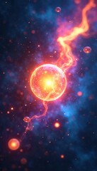 Glowing Energy Orbs Swirling Abstract Representation of Spiritual Energy and Life Force, Perfect for Meditation, Yoga, and Holistic Health Concepts