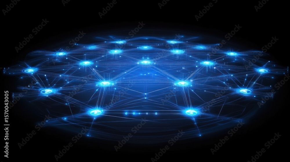 Aufkleber abstract network connection visualizing data transmission across nodes