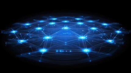 Abstract Network Connection Visualizing Data Transmission Across Nodes