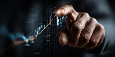 business man pushing a button on a touch screen