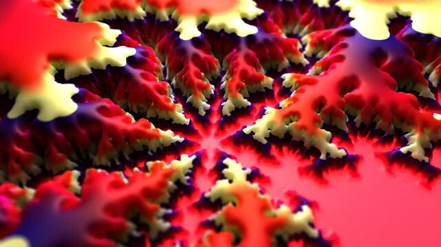 Generacion de cristales de colores que crean una textura abstracta