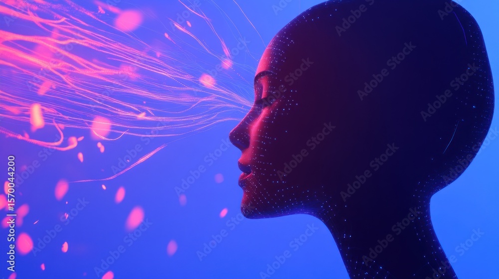 Poster conceptual visualization of artificial intelligence and consciousness