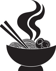Ramen Silhouette Vector Illustration on Transparent Background