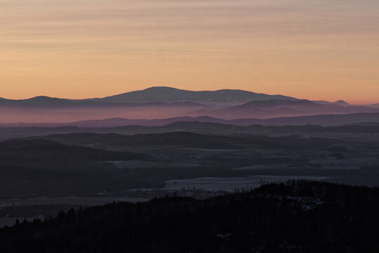 sunset in the mountains
