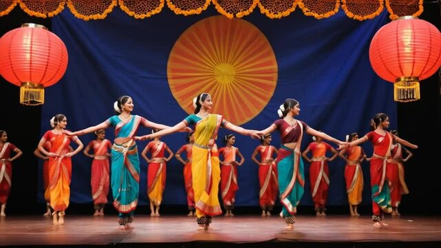Captivating classical indian dance performance showcasing grace and vibrant costumes