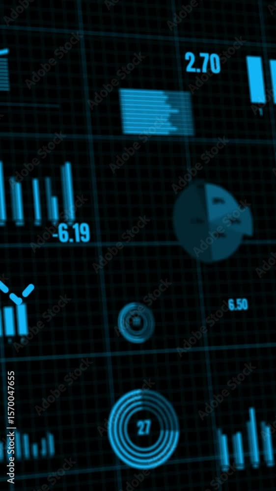 Poster visionary business dashboard for financial data analysis . 3d rendering computer graphic .