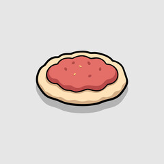 Traditional Lahmacun Middle Eastern flatbread with minced meat topping for authentic cuisine concept