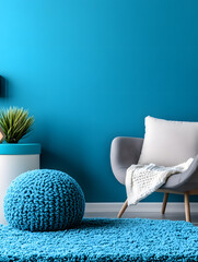 Kids room background for zoom calls. Creative Scandinavian interior. Minimalistic beige design