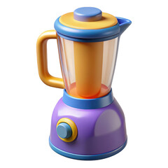 Colorful 3d rendered blender appliance isolated on transparent background