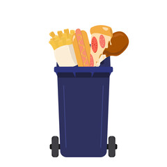 trash can. no fast food vector illustration design isolated